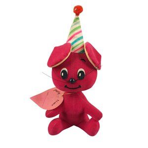 Vintage Dakin Dream Pets Red Mouse Party Time Plush Stuffed Animal Collectible